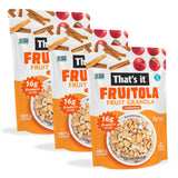 That’s it. Fruitola Fruit Granola - Cinnamon, 16g Plant-Based Protein + 7g Fiber from Fruit Per Bowl, 100% Real Fruits, Only 4 Ingredients, Zero Added