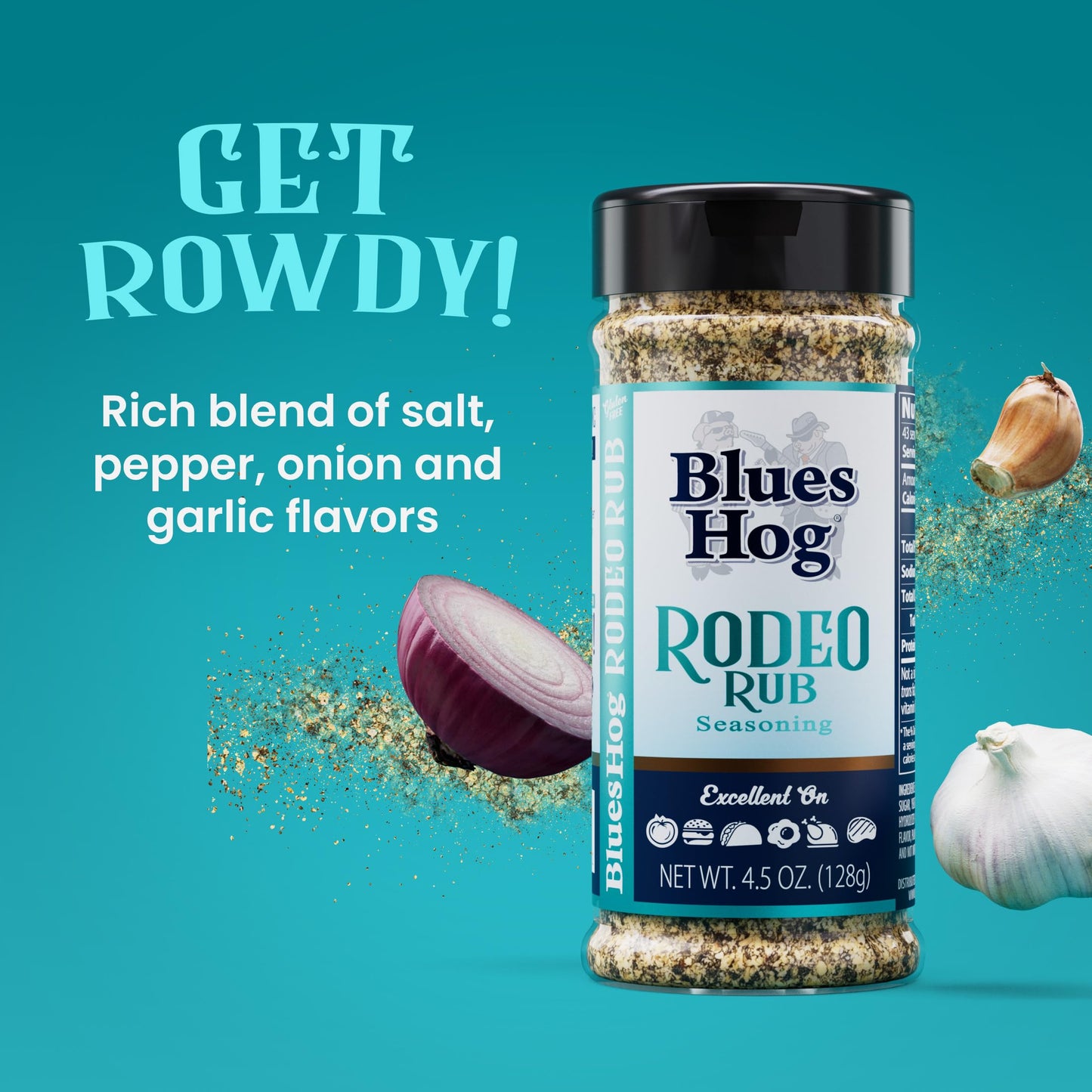 Blues Hog Rodeo Rub Seasoning, Bold All-Purpose Dry Rub, All-Natural, Gluten-Free, Made in the USA, 4.5 oz