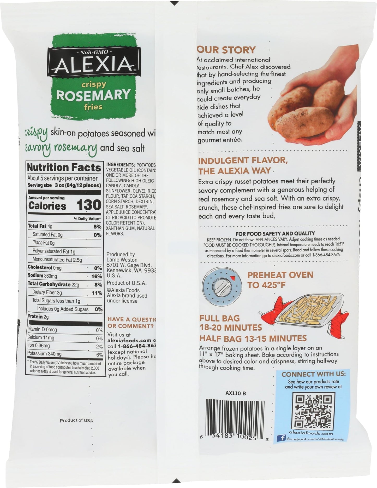 ALEXIA FOODS Rosemary Fries With Sea Salt, 16 OZ