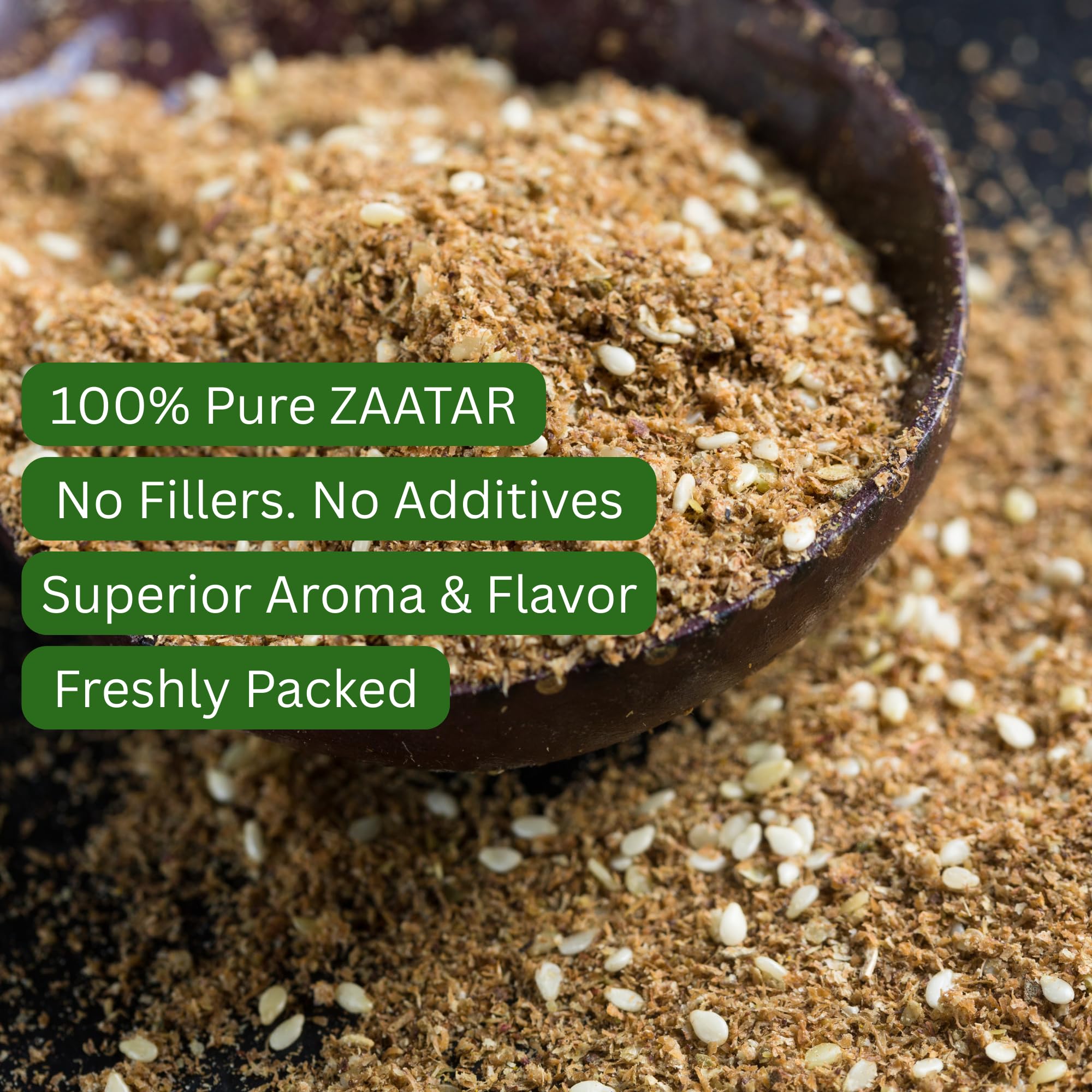 Zaatar Seasoning, 5.3oz, Real Za'atar,%100 Natural, Zaatar Spice from Middle Eastern Spices, Perfect for Mediterranean Seasoning Blends, AKA Zahter