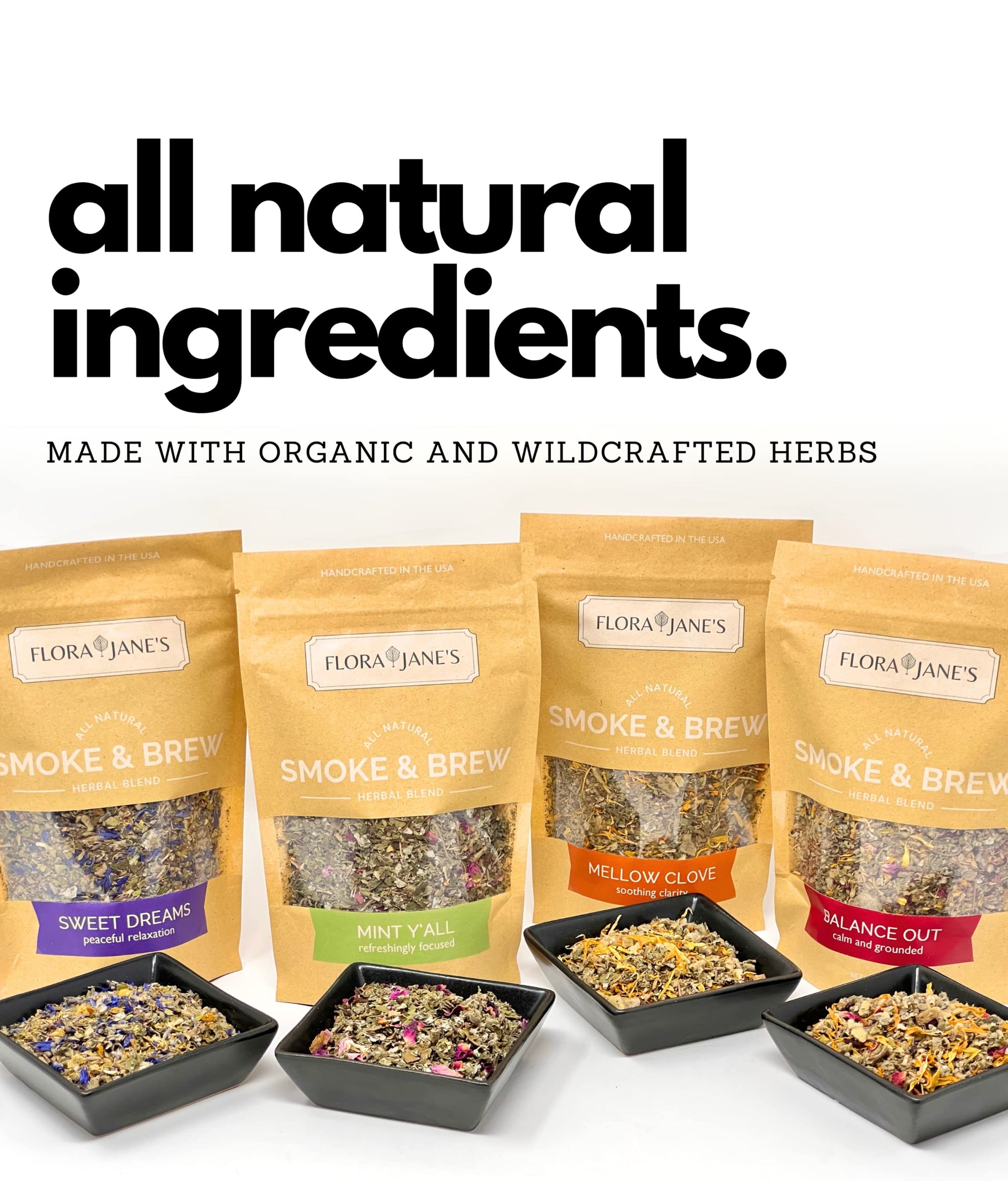 Herbal Blend for Smoke and Tea - Smoke & Brew Sweet Dreams for Relaxation and Sleep - Lavender and Chamomile - Organic and Wildcrafted Herbs - 1oz