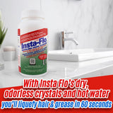 Insta-Flo Crystals Drain Cleaner - 1 lb (16 oz) - Odorless Drain Opener for Hair & Grease by Thrift Marketing