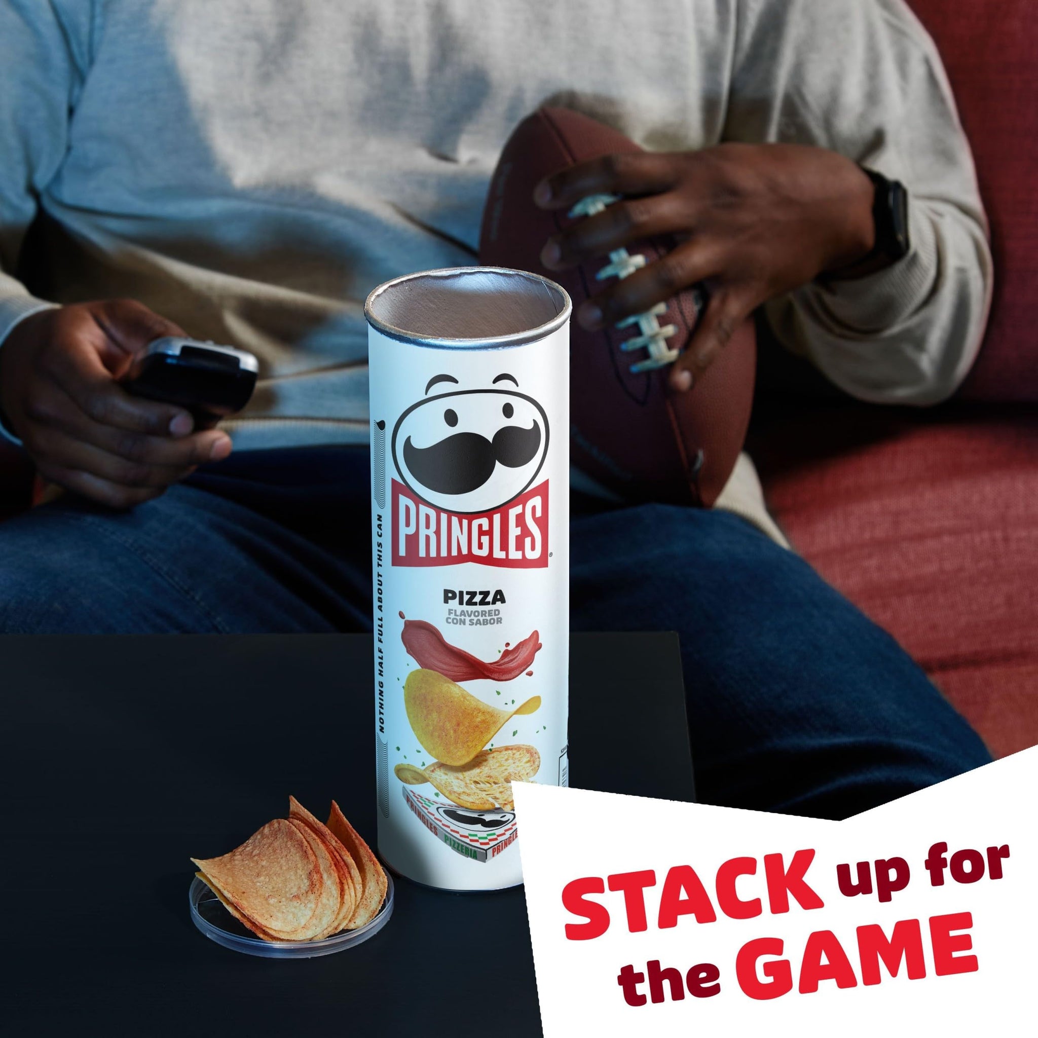Pringles Potato Crisps Chips, Lunch Snacks, On-The-Go Snacks, Pizza, 5.5oz Can (1 Can)
