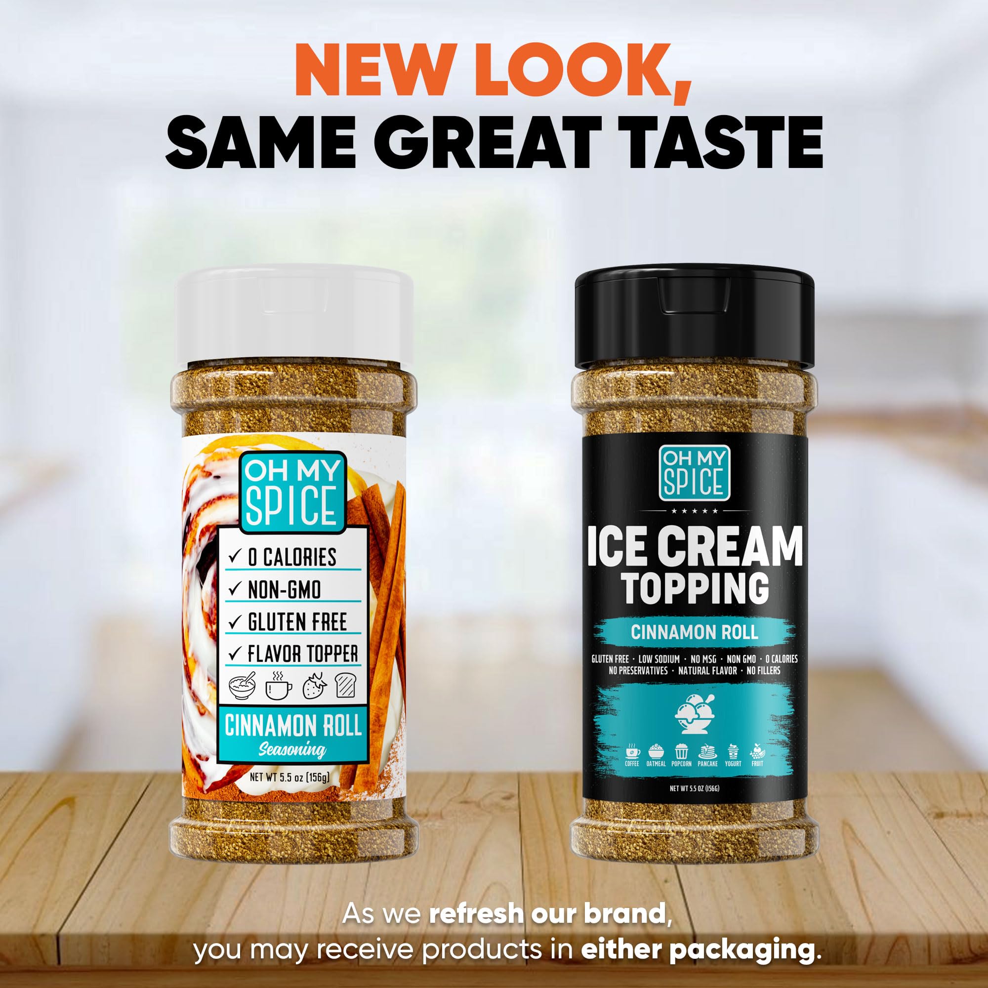 Ice Cream Topping Cinnamon Roll Mix - Gluten Free & Low Sodium Cinnamon and Sugar Flavor for Coffee Toppings. Cinammon Sugar Powder Seasoning