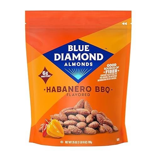Blue Diamond Almonds Habanero BBQ Flavored Snack Nuts, 25 Oz Resealable Bag (Pack of 1)