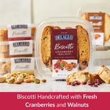 DeLallo Cranberry Walnut Biscotti, (4 Pack) Authentic Italian Recipe, Small Batch Twice Baked Cookies, Non-GMO, Kosher Italian Biscuits, Made with All