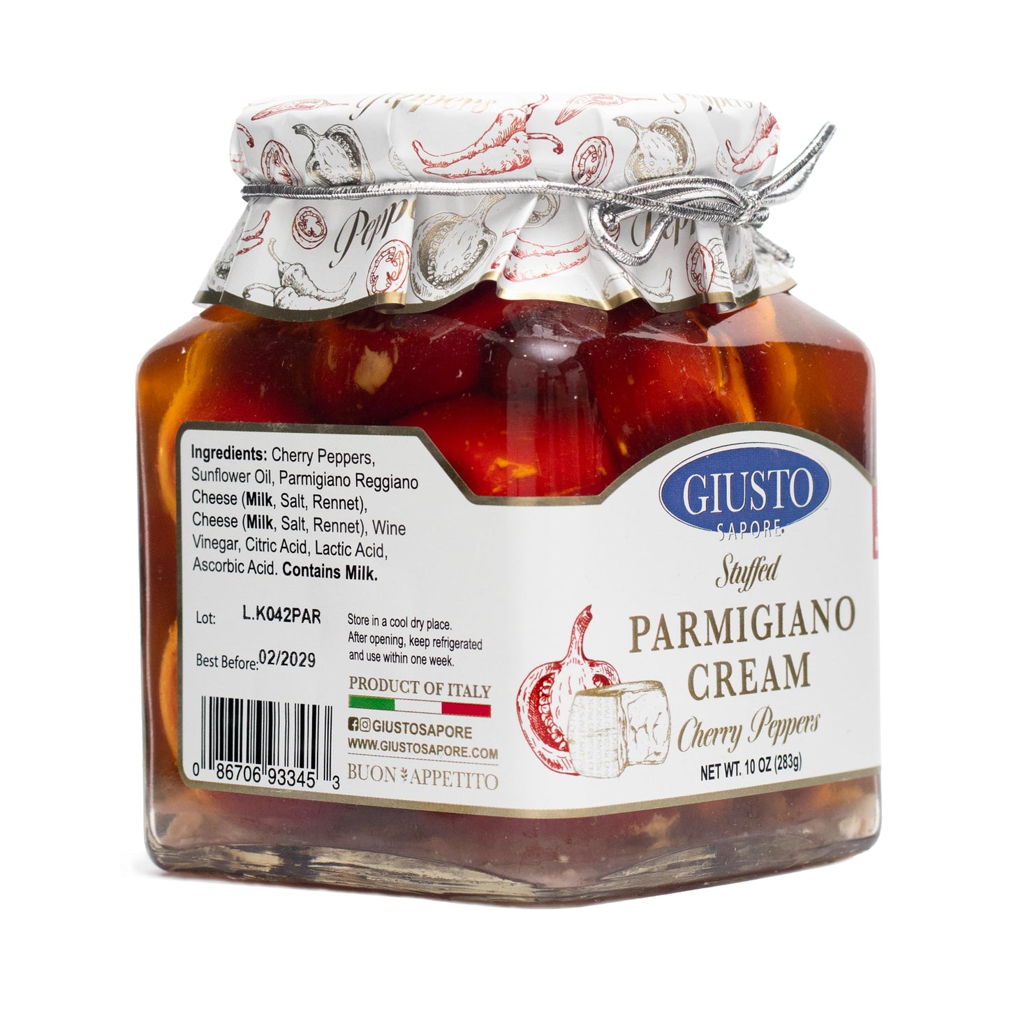 Giusto Sapore Peppers Stuffed w/Parmigiano Cream 10oz - 6 Pack
