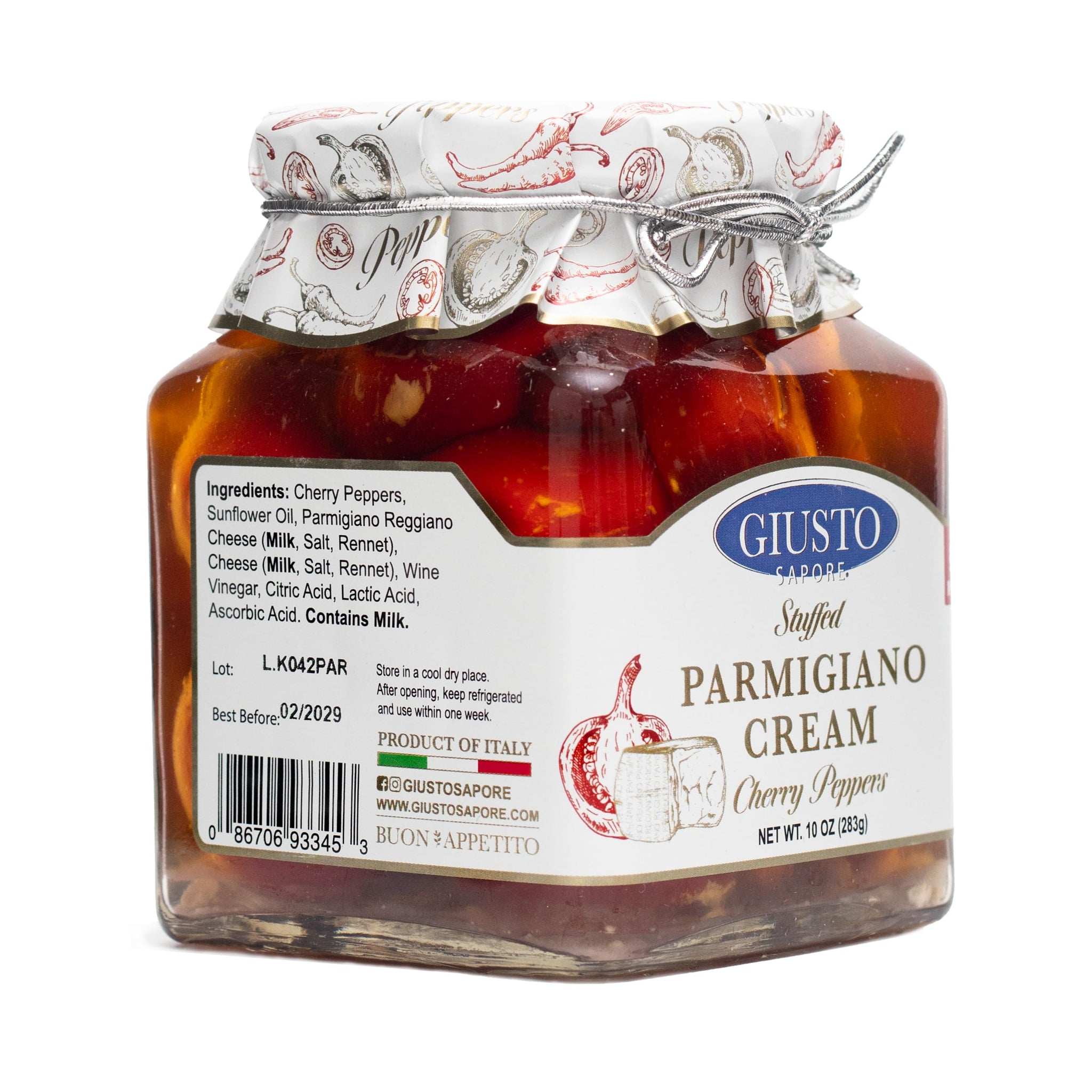 Giusto Sapore Peppers Stuffed w/Parmigiano Cream 10oz - 6 Pack