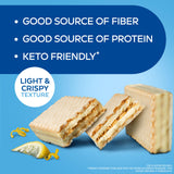 Atkins Lemon Wafer Crisps, Protein Snack, 10g Protein, 4g Net Carbs, 1g Sugar, 5g Fiber, 5 Count