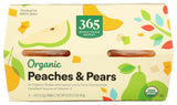 365 by Whole Foods Market, Organic Peaches & Pears Snack Cups, 4 Count