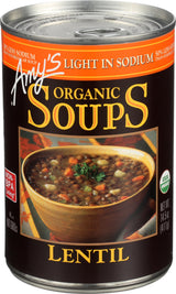 Amy's Light in Sodium Organic Soups, Lentil, 14.5 oz