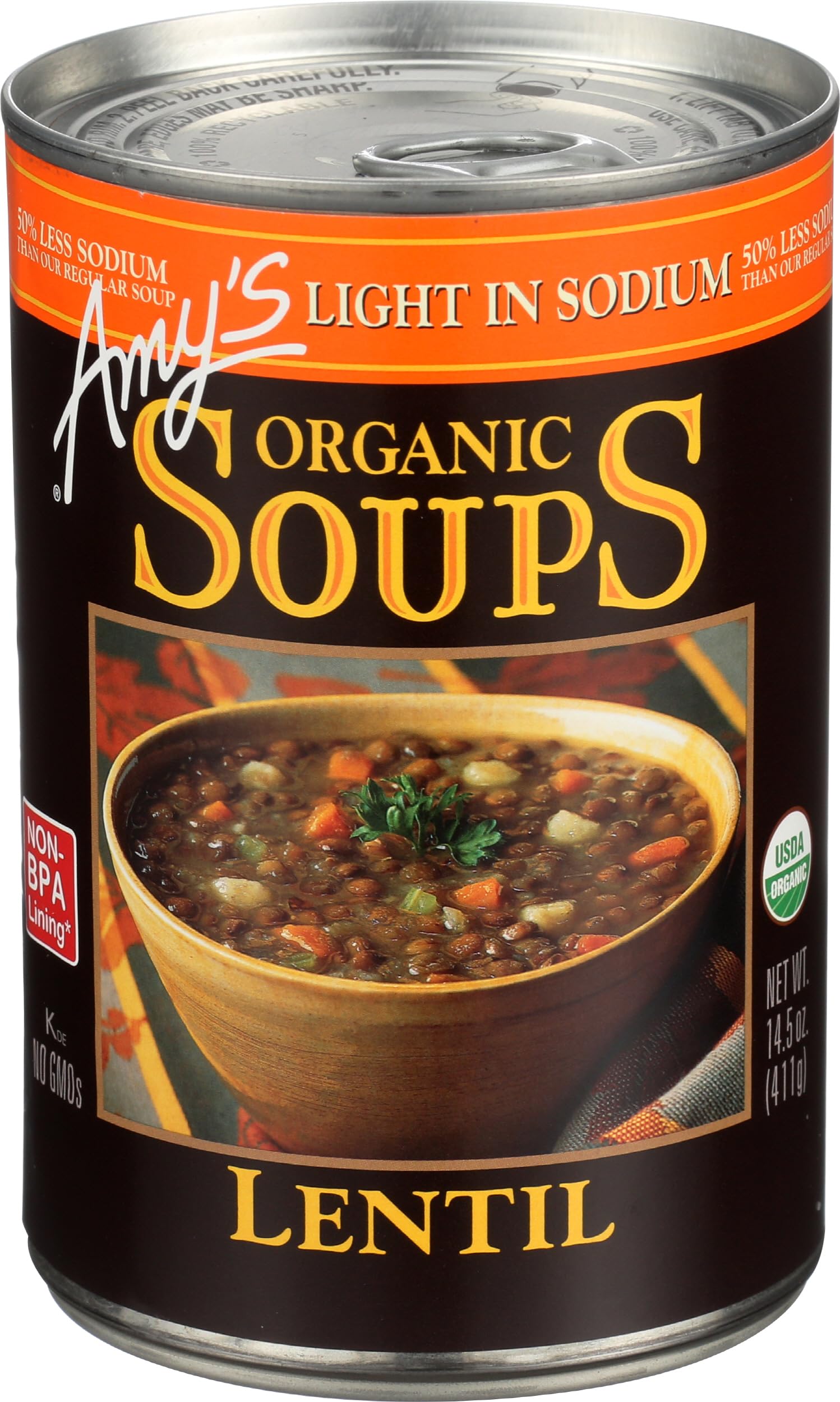Amy's Light in Sodium Organic Soups, Lentil, 14.5 oz