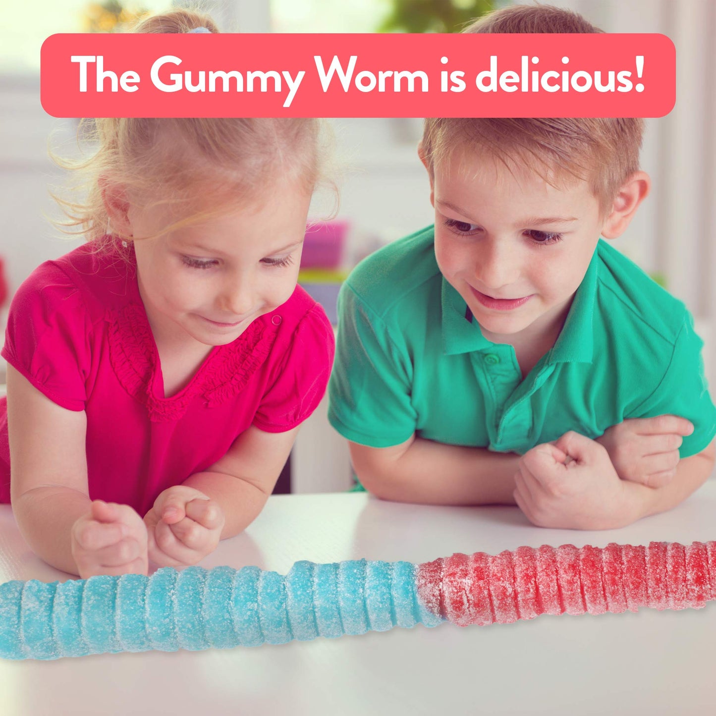 The Gummy Bear Guy | SOUR World's Largest Gummy Worm | Cherry/Blue Raspberry (Cherry/Blue Raspberry)