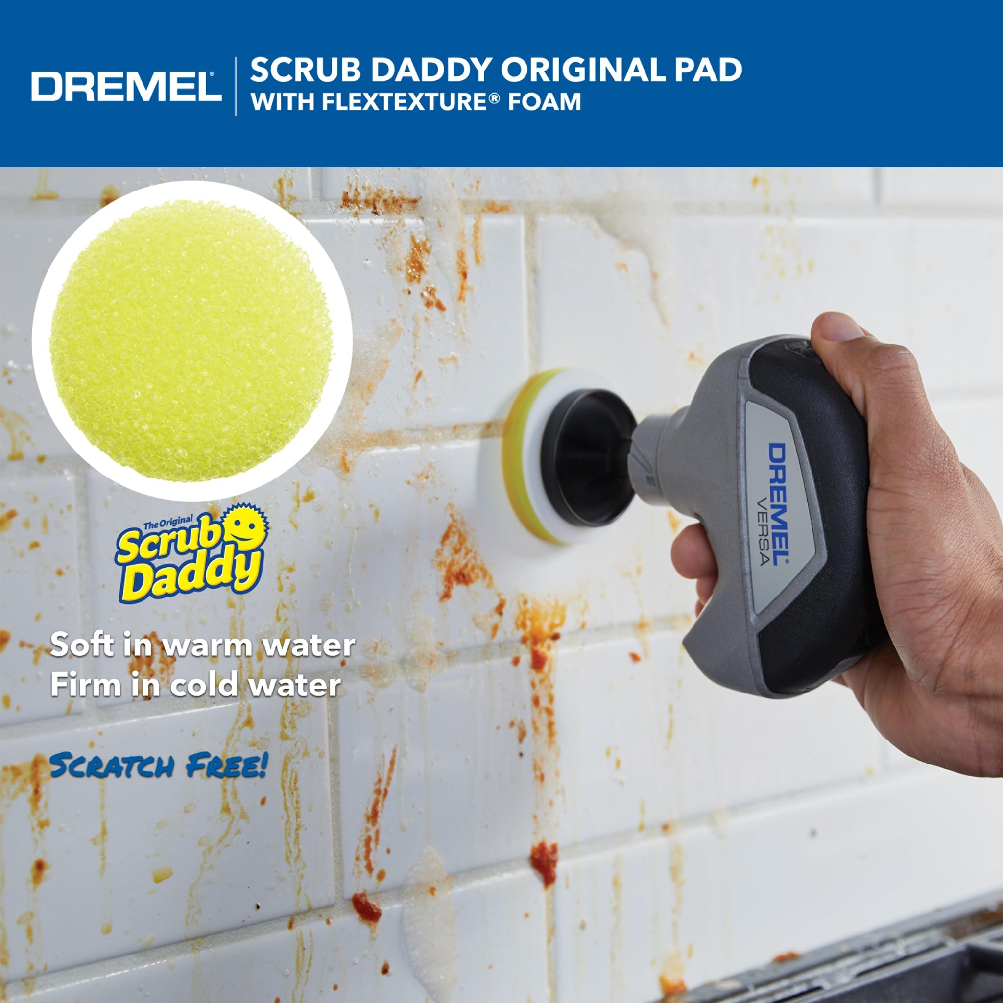 Dremel Versa 5-Pack Scrub Daddy Cleaning Sponge Pads, Variety Pack for Multi-Surface Cleaning, for use in Kitchen, Household and Bathroom - Compatible