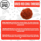 Essential Spice Dried Red Chili Threads, 1 lb - Mild Heat with Bright, Clean Flavor - Finely Shredded Chilies for Garnishing, Soups, Sushi, and Asian