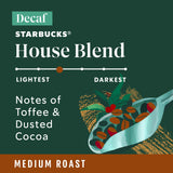 Starbucks K-Cup Coffee Pods, Medium Roast Hot or Iced Coffee, Decaf House Blend, 22 Keurig Pods