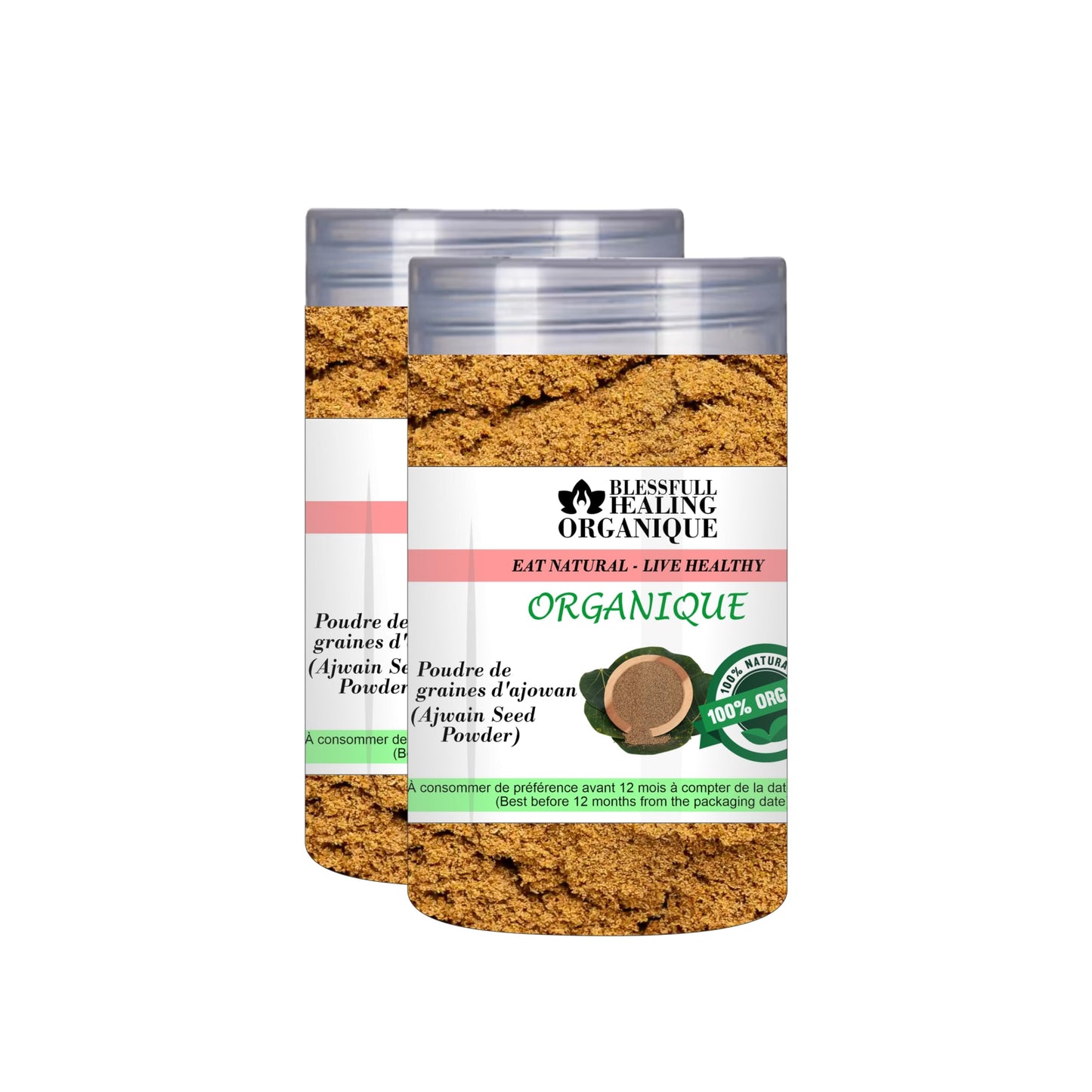 Blessfull Healing Organic Ajwain Seed Powder 100 Gram (3.52 oz) Each (Pack Of 2) = 200 Grams, Vegan