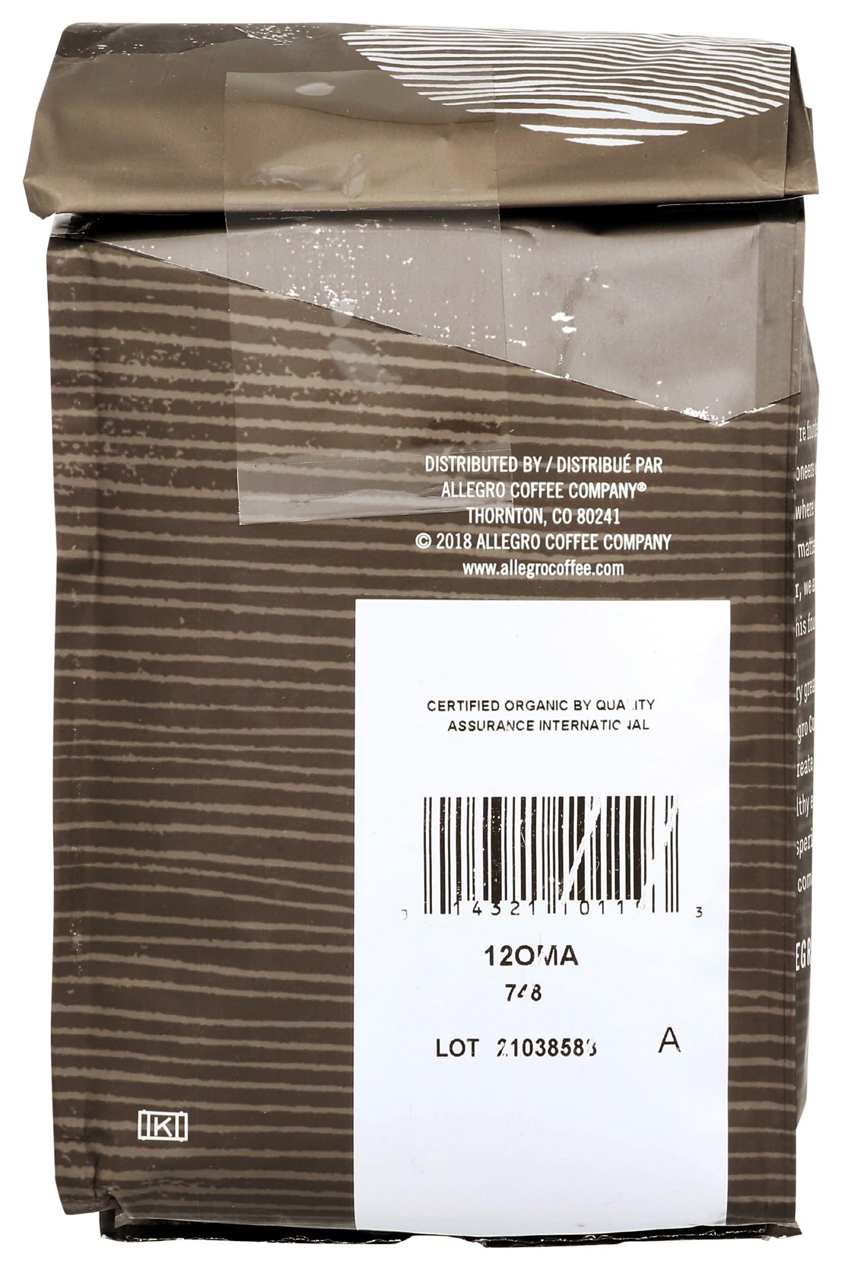Allegro Coffee, Coffee Mexico Whole Bean Organic, 12 Ounce