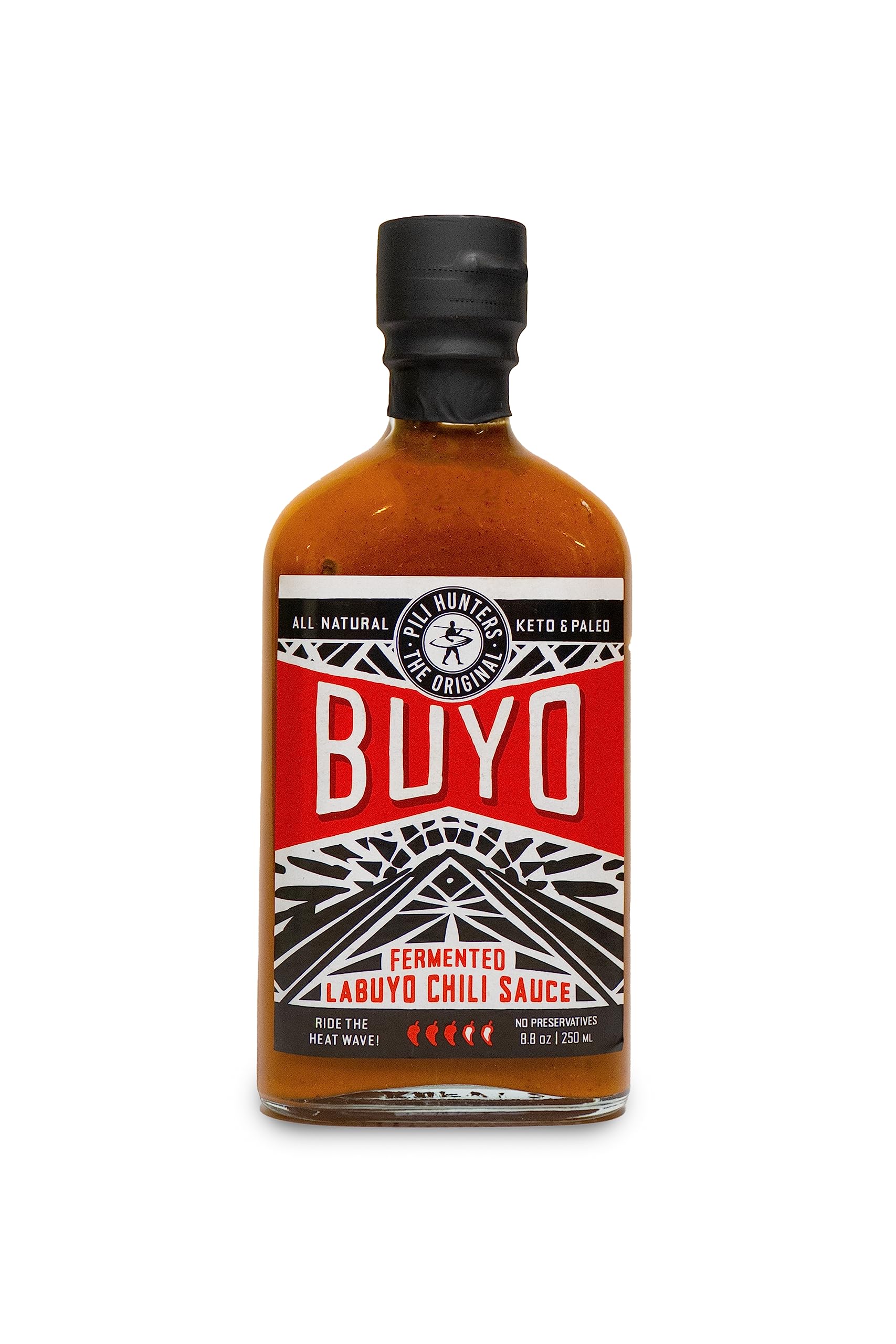 Pili Hunters Buyo Filipino Fermented Chili Hot Sauce (3.4 oz) - Siling Labuyo Small-Batch Barrel-Fermented Sauce, Keto, Paleo, Vegan, Gluten-Free, No