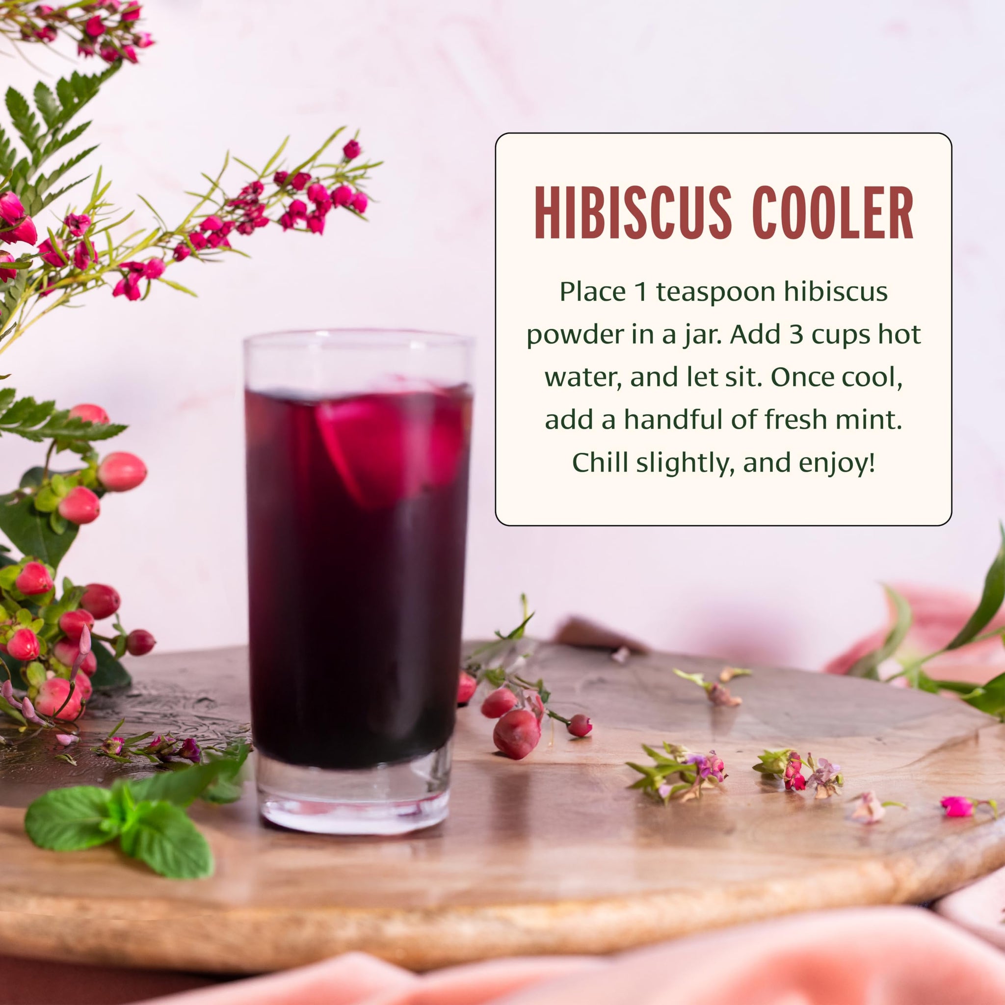 Banyan Botanicals Hibiscus Powder - Organic Hibiscus sabdaiffa - For Refreshing Hibiscus Tea - Supports Healthy Hair & Skin* - 1 lb. - Non-GMO