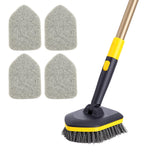 Yocada Tub Tile Scrubber Brush 2 in 1 Cleaning Brush 4*Scouring Pads 58.2 Inch Adjustable Telescopic Pole Stiff Bristles for Cleaning Bathroom Kitchen
