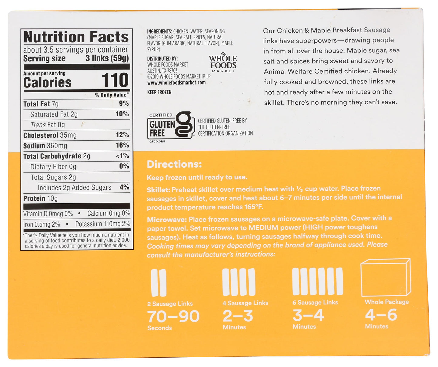 365 by Whole Foods Market, Chicken Sausage Breakfast Link Maple, Step 2, 7 oz