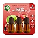 Air Wick Essential Mist Refill, 3 ct, Apple Cinnamon Medley, Essential Oils Diffuser, Air Freshener, Fall scent, Fall decor