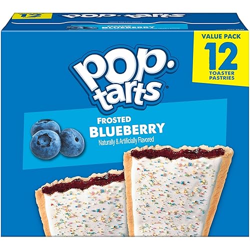 Pop-Tarts Toaster Pastries, Breakfast Foods, Kids Snacks, Frosted Blueberry (12 Pop-Tarts)