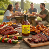 Wells Hog Heaven Barbecue Sauce Rib & Chicken Sauce (16 Fluid Ounces) - Carolina Vinegar Based - No High Fructose Corn Syrup