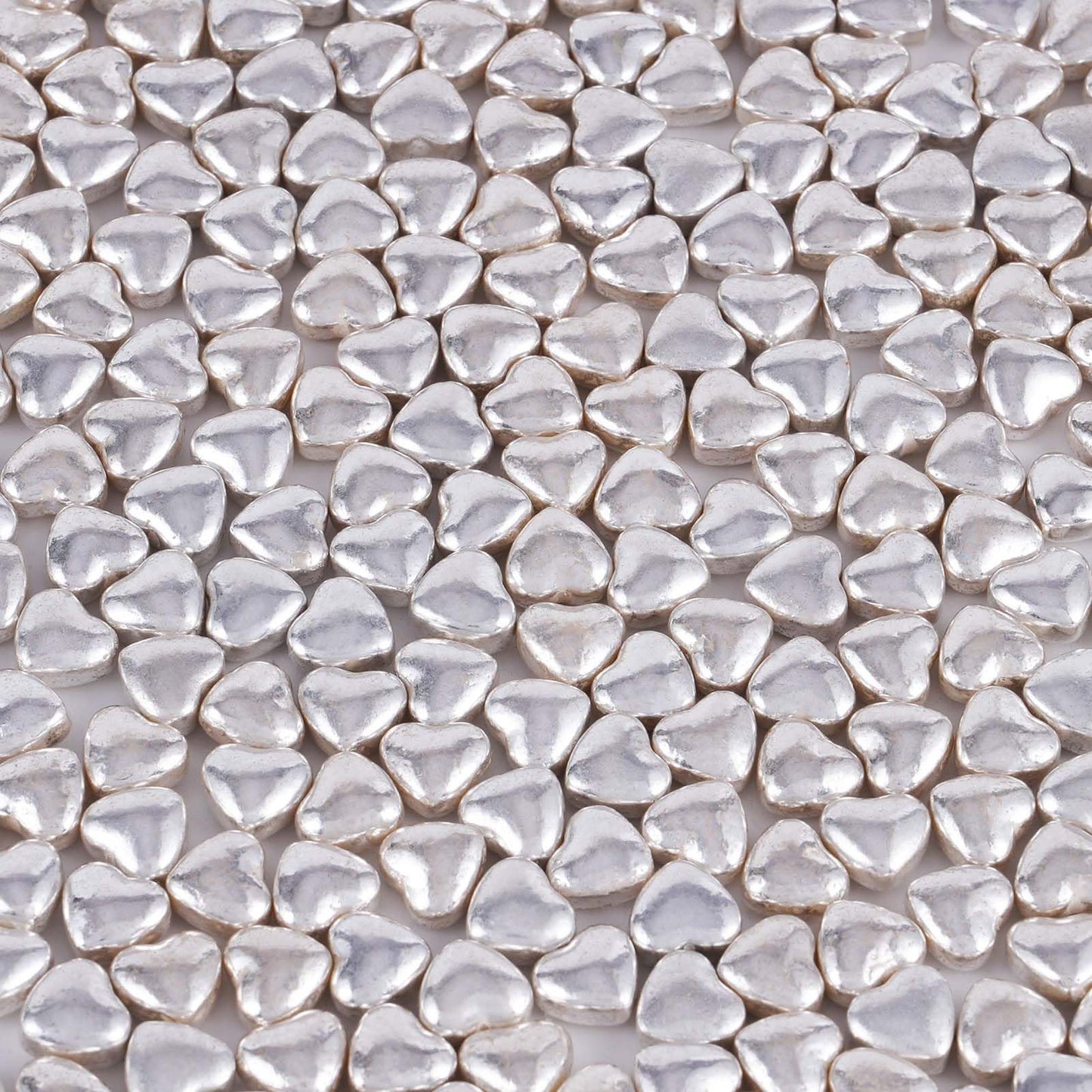 Kasvan Silver Heart Shapes Sprinkles - Edible Candy Pearls 100g/3.58 Oz, Mix Size, Baking Cake Decorations, Ice Cream Toppings and Cookie Decorating