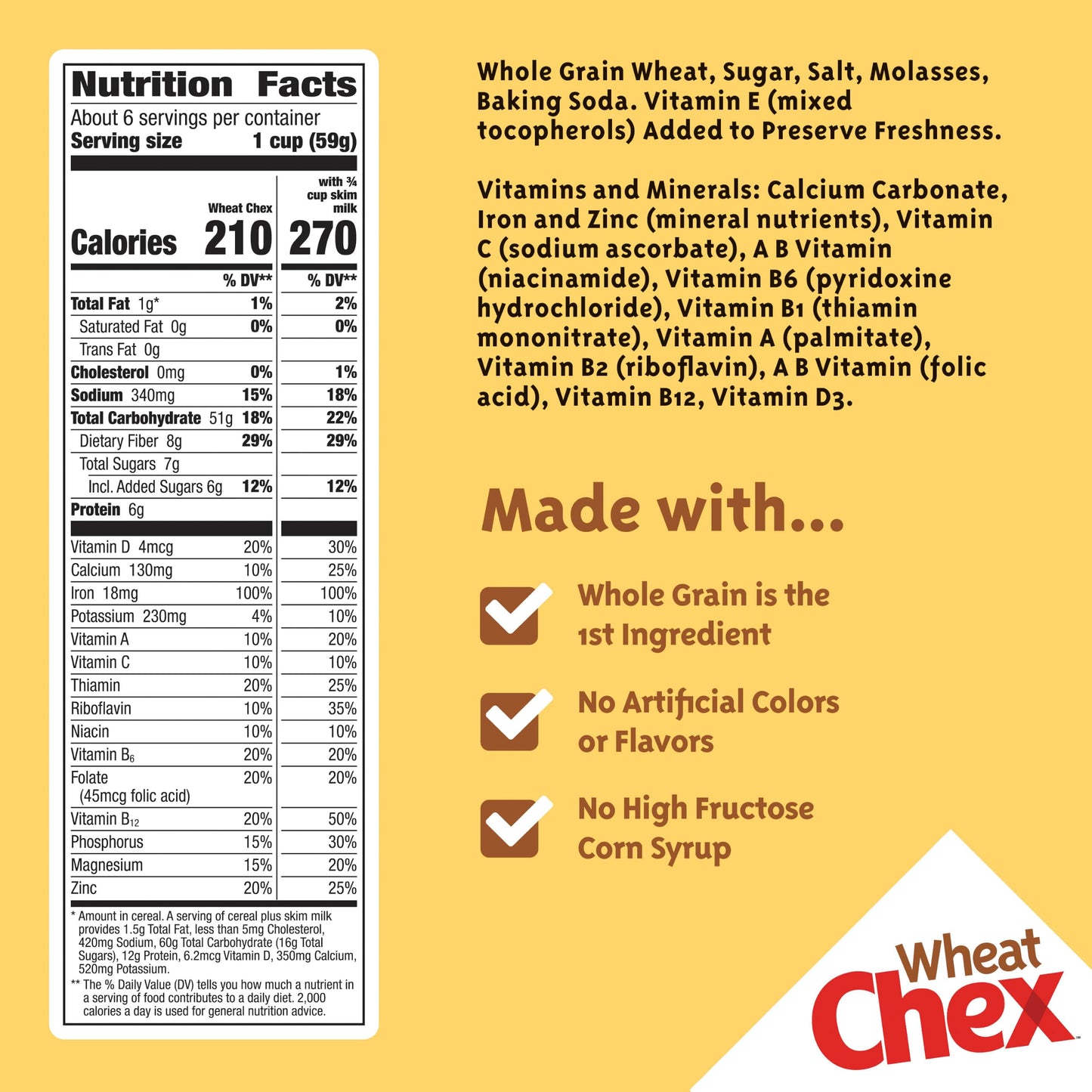 Wheat Chex Breakfast Cereal, Homemade Chex Mix Ingredient, 14 oz