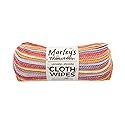 Marley's Monsters Reusable Cloth Wipes - 24 Count Pack - Washable, Cotton, Paperless Wipes (Sunrise Mix)