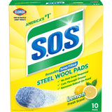 S.O.S Steel Wool Soap Pads, Lemon Fresh, 10 Count