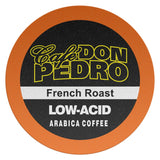 Cafe Don Pedro French Roast Low Acid Coffee Pods - Compatible with Keurig K-cup Coffee Maker, Dark Roast 100% Arabica, Battles Heartburn, Acidic