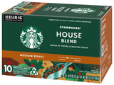 Starbucks House Blend Coffee K-Cup Pods, Medium Roast Arabica Coffee, 10 Count (Pack of 2 Boxes)