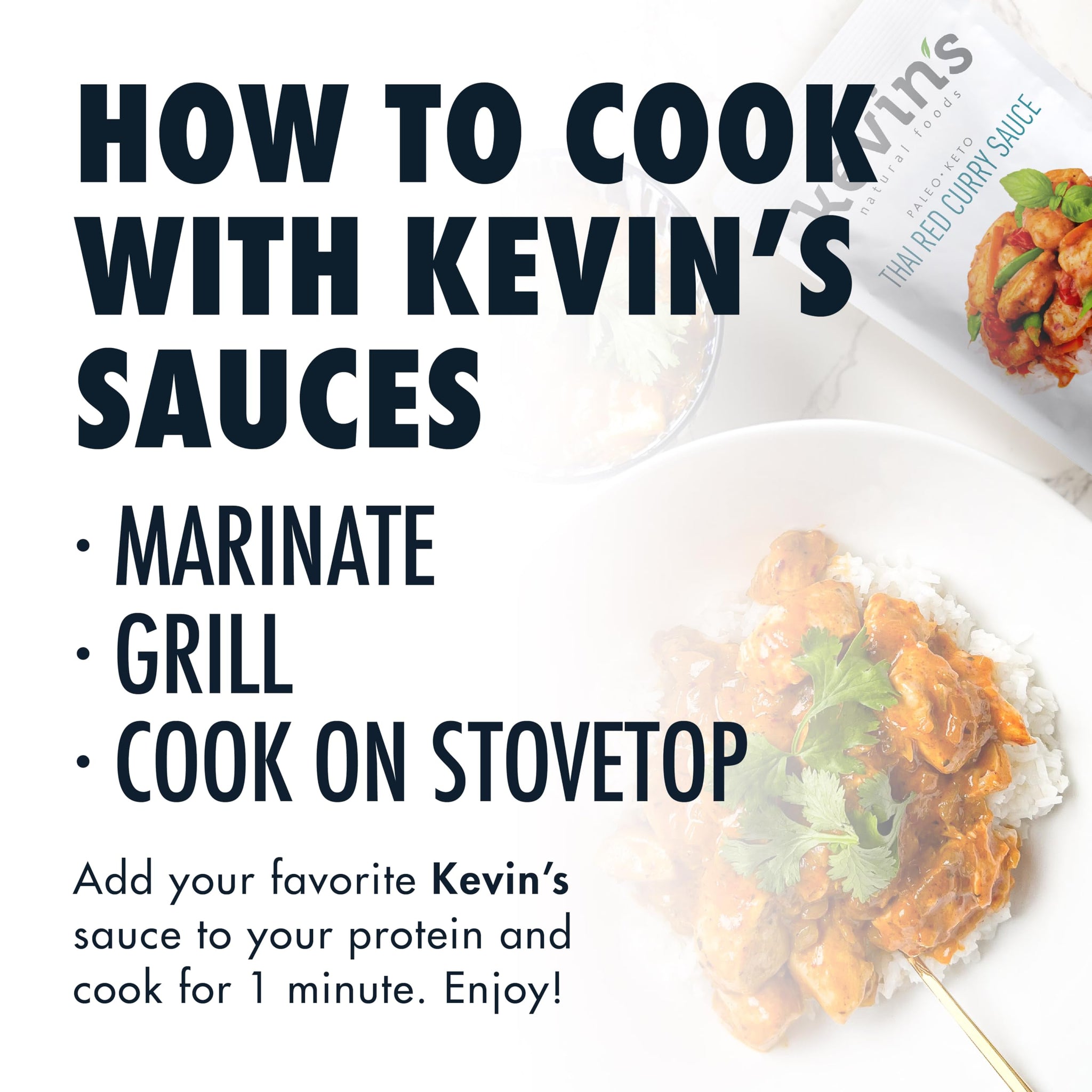 Kevin's Natural Foods Thai Red Curry Sauce - Paleo Simmer Stir-Fry Sauce, Gluten Free, No Preservatives, Non-GMO - 3 Pack