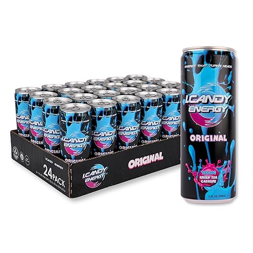 I.CANDY Energy Drink Original 24 Pack 12 oz Cans, Bulk Energy Drinks Case, Classic Flavor, 114mg Caffeine, Smooth Clean Energy No Crash