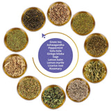 FunctionaliQi Mindset Herbal Green Tea Blend, Peppermint Tea for Brain Health Focus Mood with Ashwagandha, Sage, Gotu Kola, Ginkgo Biloba, Lemon