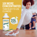Probiotic Multi-Surface Cleaning Concentrate, Lemongrass - USDA Certified Biobased, Microcleans Surfaces for Up to 7 Days, Refill Bottle Makes 2 Gal