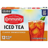 Community Coffee Classic Unsweetened Iced Tea Keurig® K-Cup® Pods 12 Count (Pack of 1)