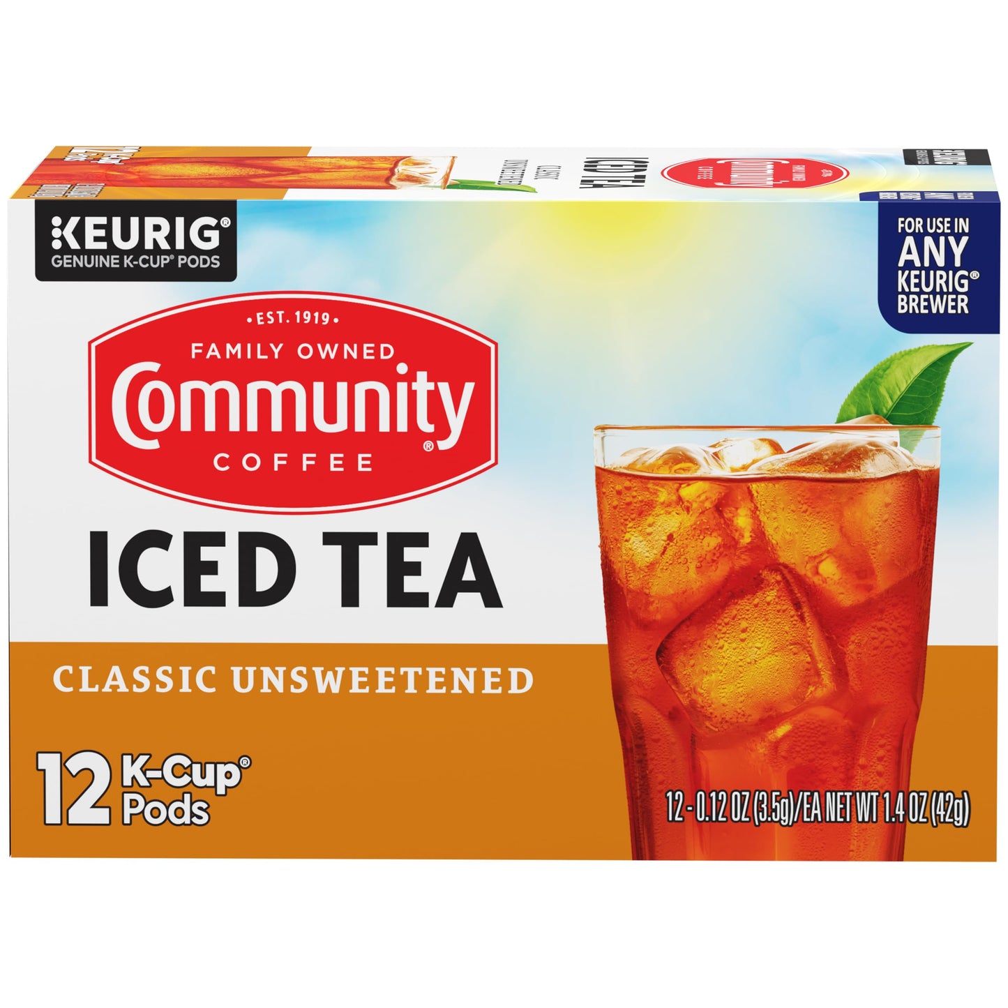 Community Coffee Classic Unsweetened Iced Tea Keurig® K-Cup® Pods 12 Count (Pack of 1)