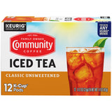 Community Coffee Classic Unsweetened Iced Tea Keurig® K-Cup® Pods 12 Count (Pack of 1)