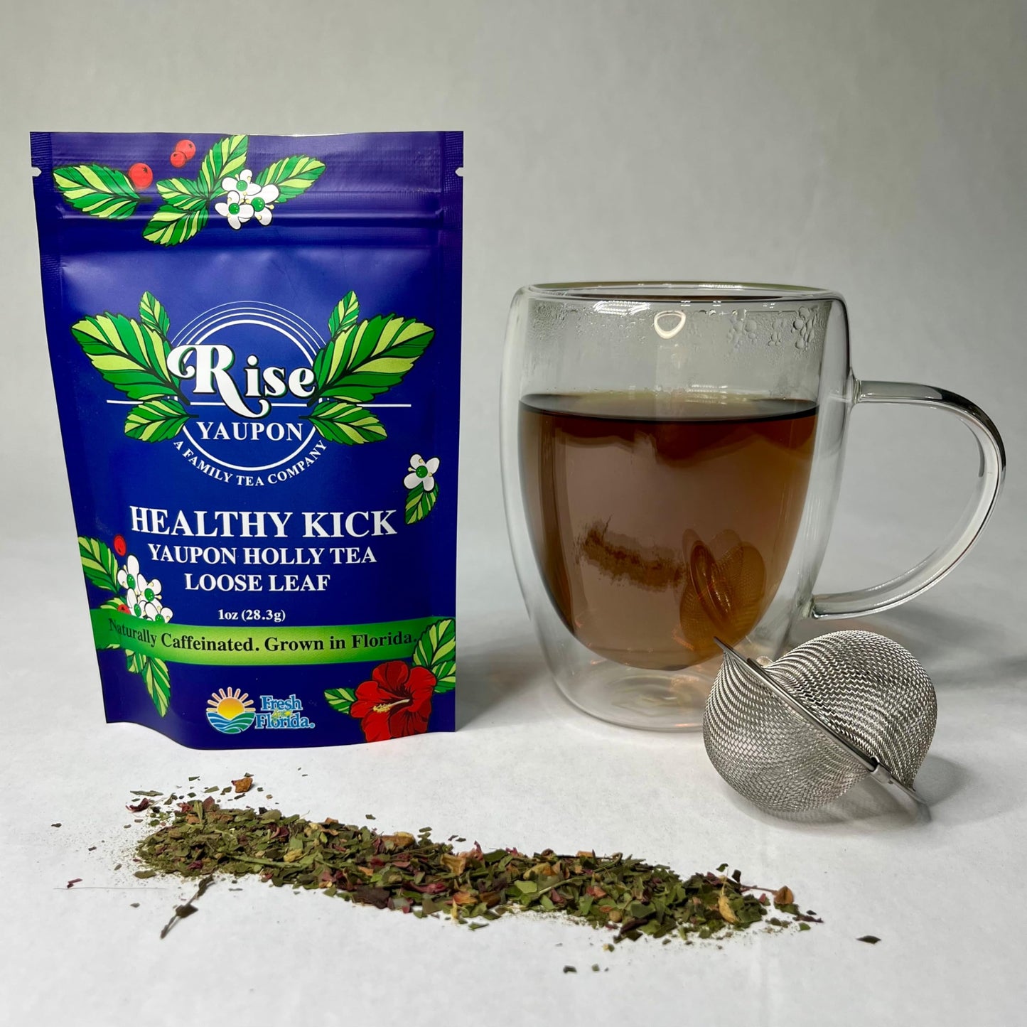 Rise Yaupon America's Classic Yaupon Holly Tea, 1 oz Loose Leaf Tea, Made with 100% Florida-Grown Yaupon Holly, Naturally Caffeinated, Never Bitter