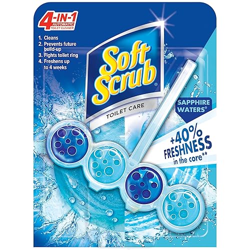 Soft Scrub 4-in-1 Rim Hanger Toilet Bowl Cleaner, Sapphire Waters, 6 Count