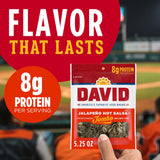 DAVID SEEDS Roasted and Salted Jalapeño Hot Salsa Jumbo Sunflower Seeds, Keto Friendly, 5.25 oz, 12 Pack