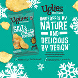 UGLIES Kettle-Cooked Potato Chips, Gluten-Free Snacks, Kosher-Friendly, Non-GMO Snacks for Kids or Office, Salt and Vinegar Potato Chips, 2 Oz. Each