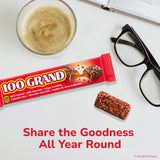 100 Grand Crispy Milk Chocolate with Caramel, Full Size Individually Wrapped Candy Bars, 1.5 oz each, Bulk 18 Count Box