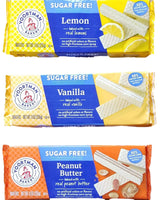 Lemon, Peanut Butter, Vanilla -Sugar Free Wafer Cookies - 9 Oz Each- Bundle of 3
