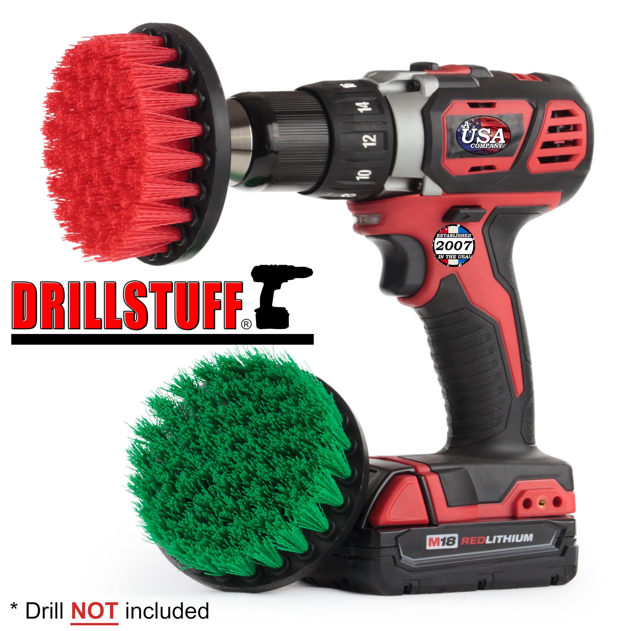Cleaning Supplies - Medium/Stiff Power Scrubbers - Kitchen Accessories - Drill Brush - Stove - Sink - Griddle - Cooktop - Tile - Cast Iron Skillet