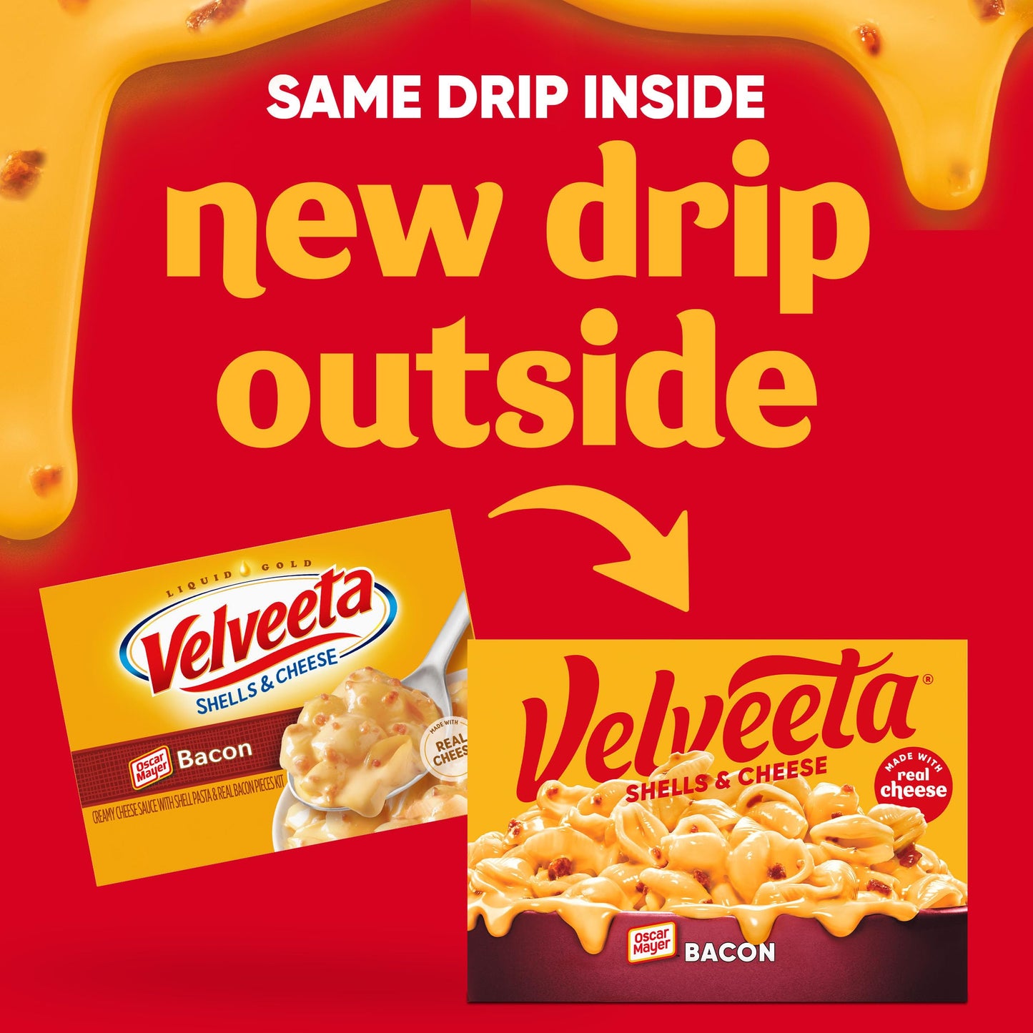 Velveeta Shells and Cheese Mac and Cheese with Bacon, 1 Box, for Easy Dinner or Dinner Sides, Made with Real Cheese, 10.3 oz